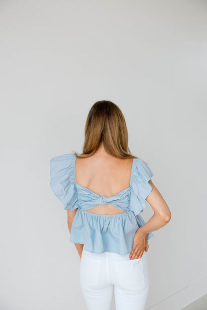 Light Blue Babydoll Top